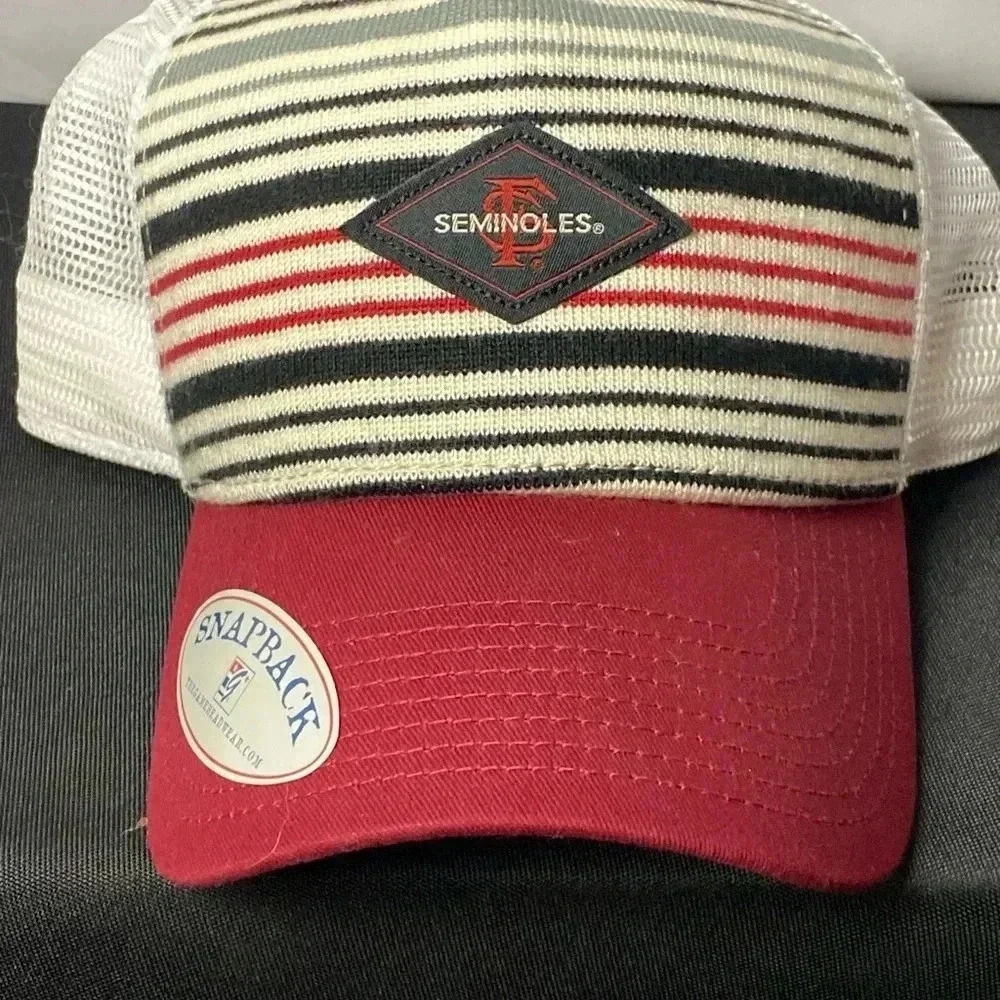 NEW THE GAMEWEAR FLORIDA STATE SEMINOLES‎  STRIPED SNAPBACK TRUCKER HAT